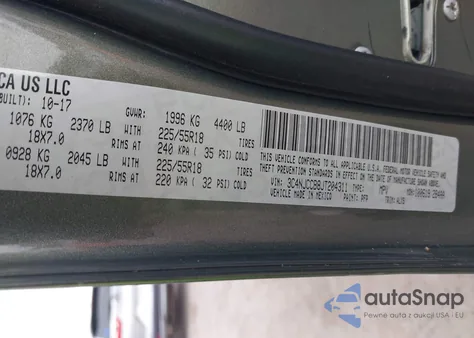 2018 Jeep Compass Limited Fwd from USA, damaged, VIN 3C4NJCCB8JT204311